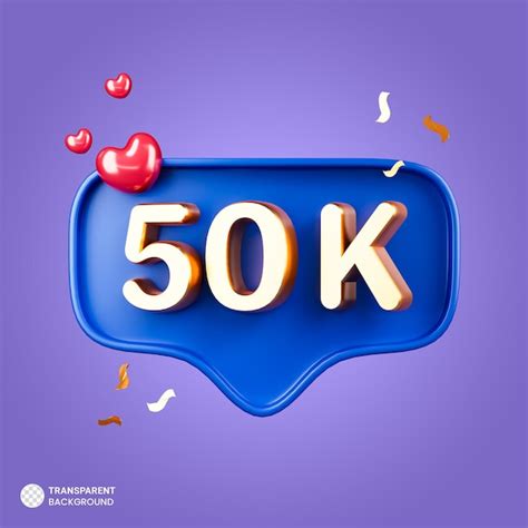 Premium Psd K Followers Celebration With Speech Bubble Icon Isolated