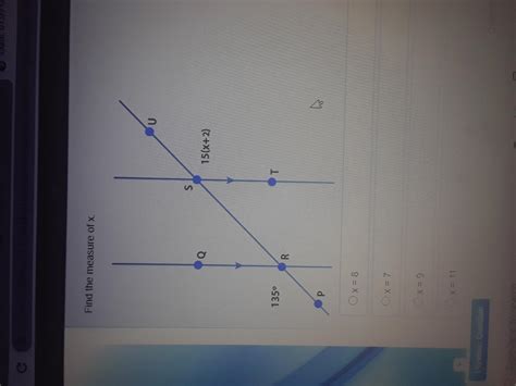 Find The Measure Of X X 8 X 7 X 9 X 11