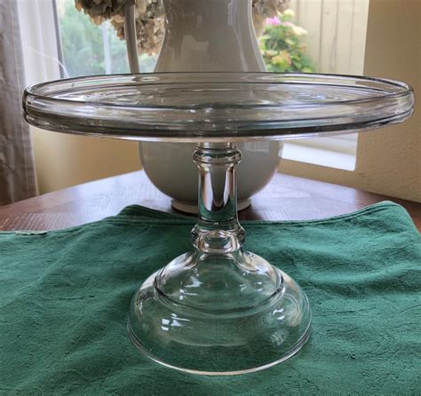 Antique Glass Large Pedestal Cake Stand Eapg Central Glass Etsy