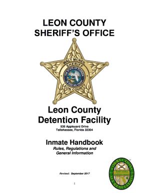 Fillable Online Inmate Handbook - Leon County Sheriff's Office Fax ...