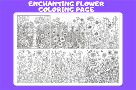 Enchanting Flower Coloring Page Graphic By Wickymonkeynft Creative