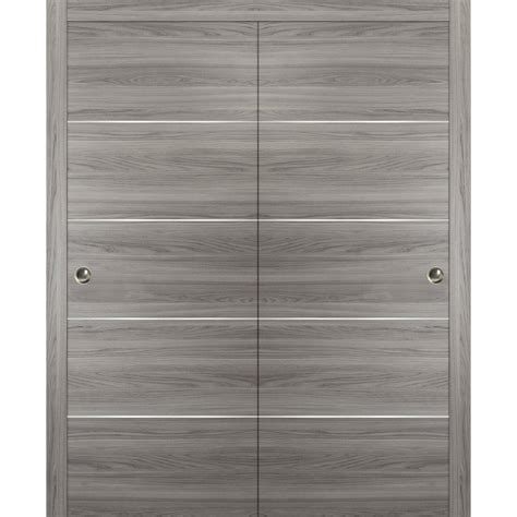 Sliding Closet Bypass Doors with hardware | Planum 0020 Ginger Ash