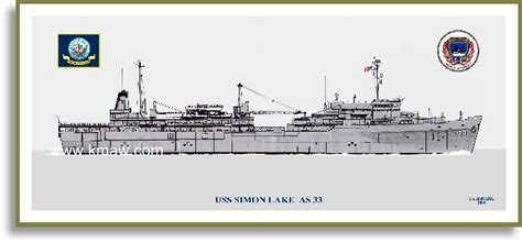 Uss Simon Lake As 33 Print Other Ships S T