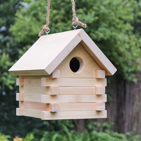 DIY Log Cabin Birdhouse Easy Scrap Wood Project Saws On Skates