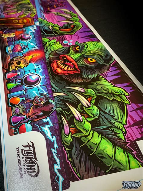 Monster Bash Pinball Machine Side Art Blades By Brian Allen