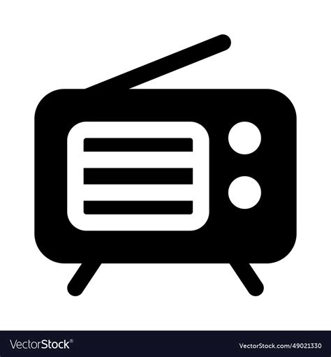 Antique Radio With Extended Aerial Antenna Vector Image