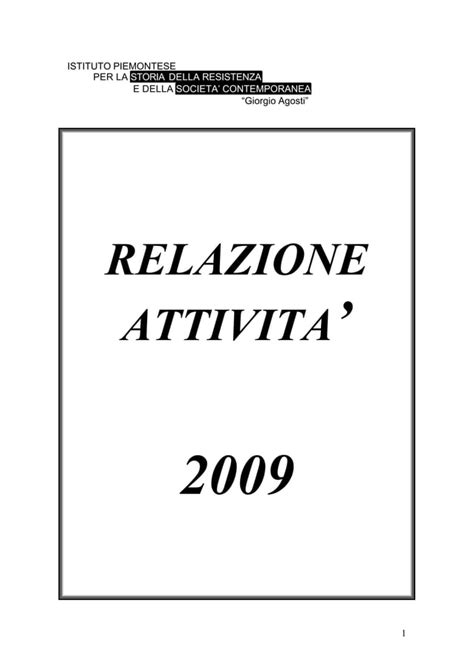 Relazione Attivit Pdf