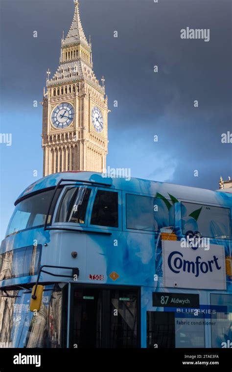 London, UK. 28th November, 2023. Storm clouds above Big Ben and the ...