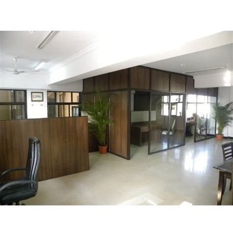 Glass And Wood KO PA 001 Wooden Finish Office Partition At Rs 275 Sqft