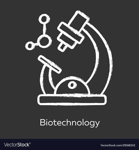 Biotechnology Chalk Icon Biotech Molecular Vector Image