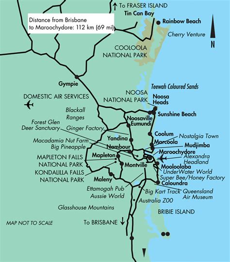 Sunshine Coast And Hinterland Map Queensland Australia