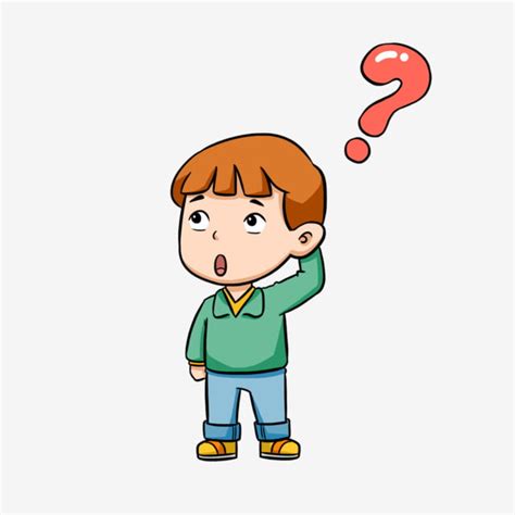 Digambar Tangan Kartun Anak Laki Laki Tanda Tanya Ilustrasi Gratis Boy