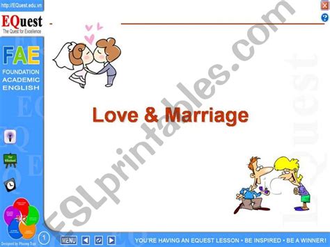 Esl English Powerpoints Love And Marriage