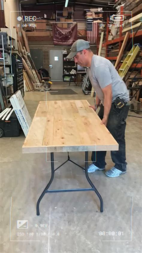 Diy Wood Folding Table Topper From Plastic Folding Table To Beautiful