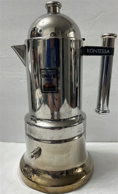 Vev Vigano Kontessa Espresso Coffee Pot Cup Stainless Steel