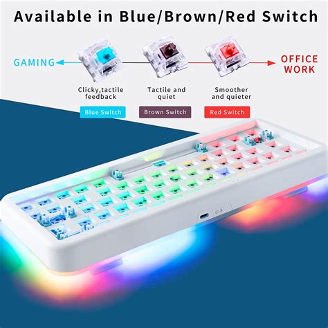 Buy Kchibo NJ63 RGB Modular DIY Mechanical Keyboard 63 Keys Hot