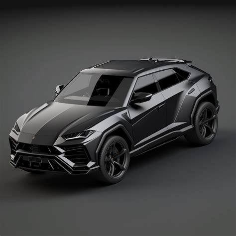 Premium Ai Image A Black Lamb Suv With A Black Roof And Black Wheels