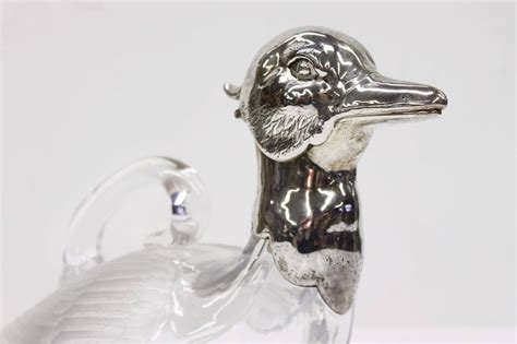 Crystal And Sterling Duck Claret Jug For Sale At 1stdibs