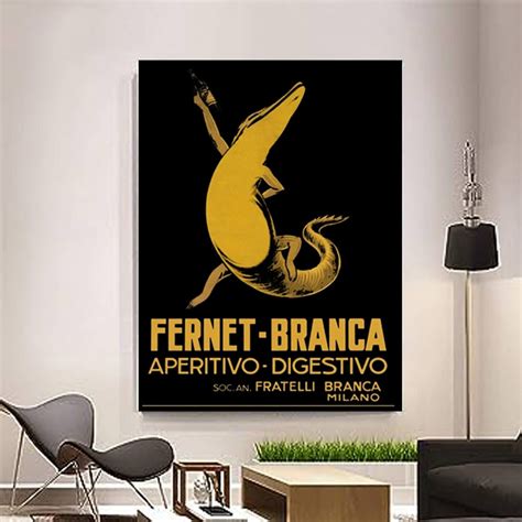 Poster Fernet Branca Alligatore Poster Vintage Bar Vintage Wall Art