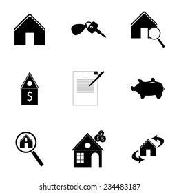 Vector Black Real Estate Icons Set Stock Vector Royalty Free