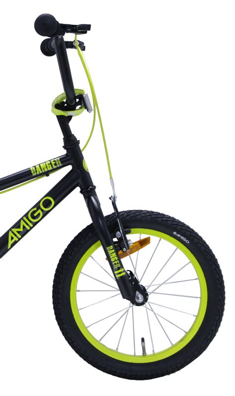 AMIGO BMX Danger 16 Pouces 25 4 Cm Junior V Brake Noir Jaune Internet