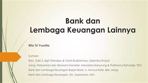 Ppt Bank Dan Lembaga Keuangan Lainnya Powerpoint Presentation Free