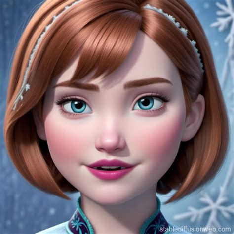 Anna From Frozen With Short Bob Hairstyle Stable Diffusion Online