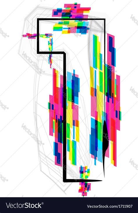 Colorful Number 1 Royalty Free Vector Image - VectorStock