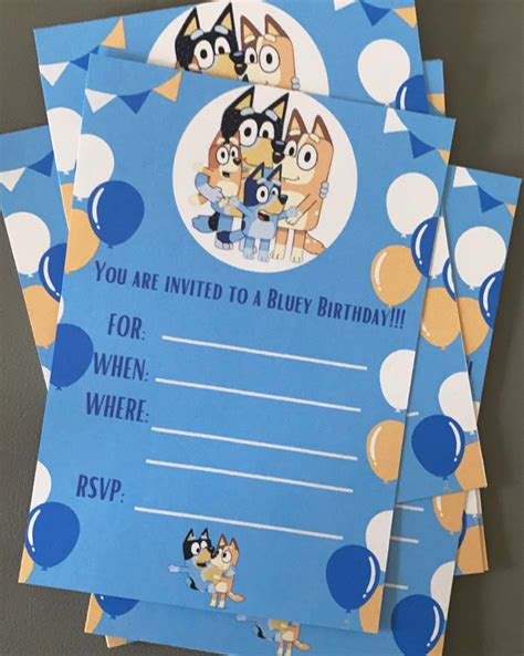 Bluey Birthday Invitations Bluey Birthday Bluey Birthday Etsy