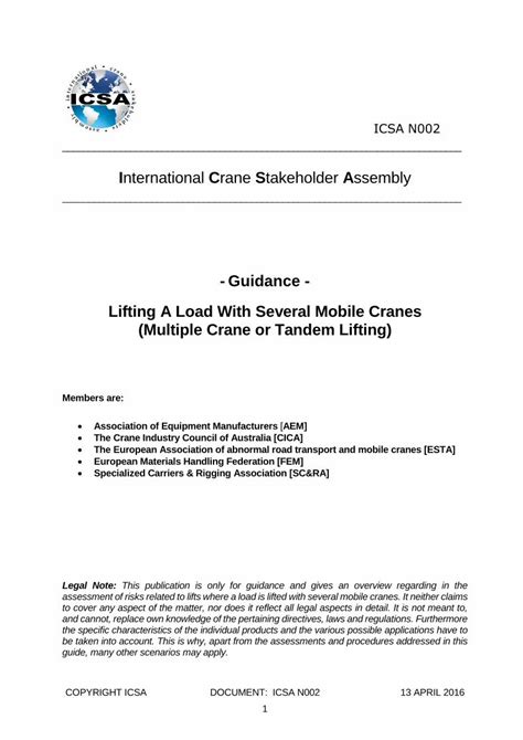 Pdf Guidance Lifting A Load With Several Mobile Cranes Dokumen Tips