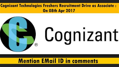 Cognizant Technologies Freshers Recruitment Drive As Associate On