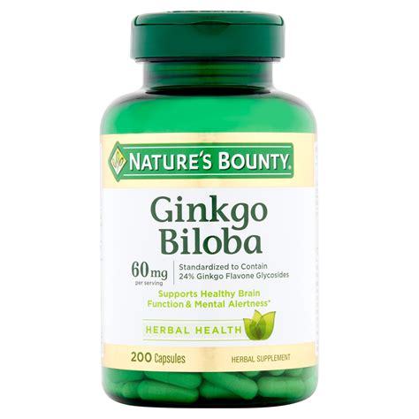 Nature’s Bounty Ginkgo Biloba Capsules 60 Mg Serving 200 Counts Hàng Mỹ Chất Lượng