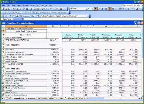 Cash Flow Berechnung Excel Vorlage Kostenlos Financial Report