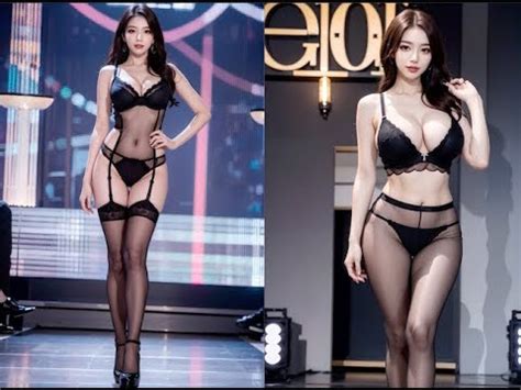 4K Black Lingerie Fashion Show Runway by 精细AI绘画 lookbook