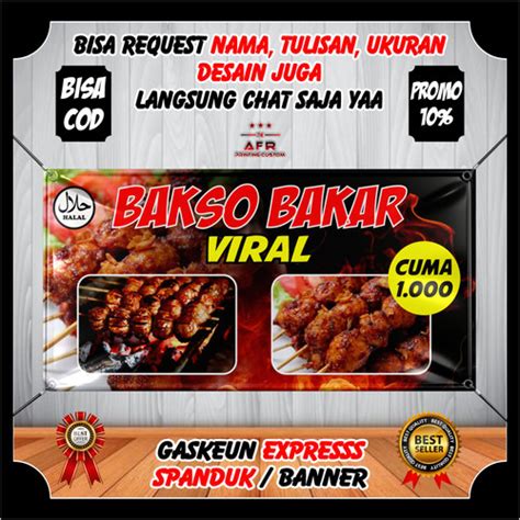 Jual SPANDUK BANNER BAKSO BAKAR MURAH KEKINIAN VIRAL SPANDUK BAKSO ...