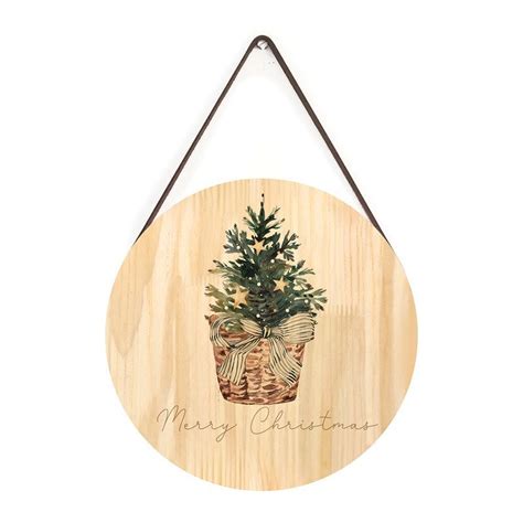 Placa Decorativa De Pinus Rvore Natal Madeiramadeira