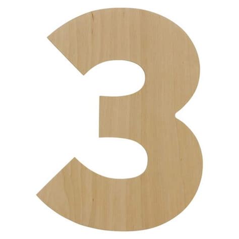 Wooden Number 3 12 Inch Or 8 Inch Unfinished Large Wood Numbers For