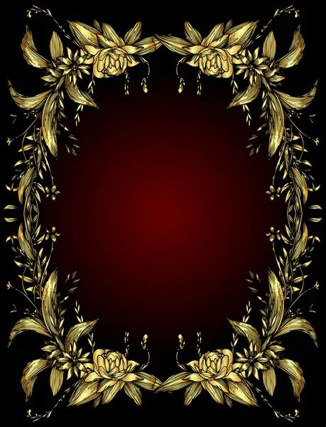 Vintage Gold Floral Frame Stock Vector By Designious 11038429