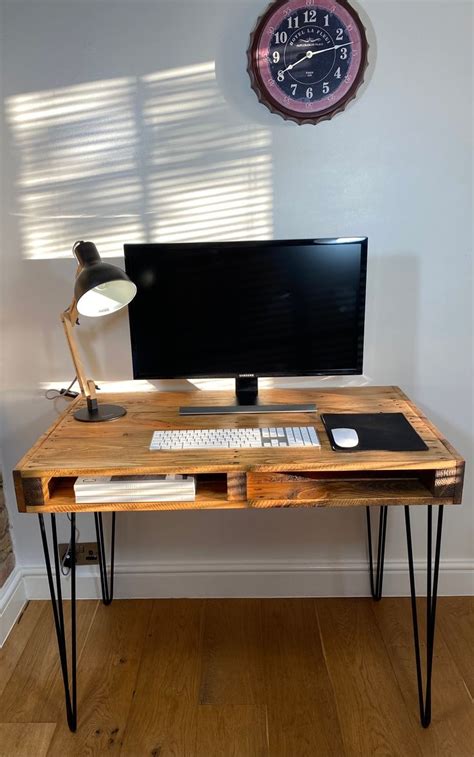 Handmade Writing Desk Rustic Workstation Office Bureau With Storage