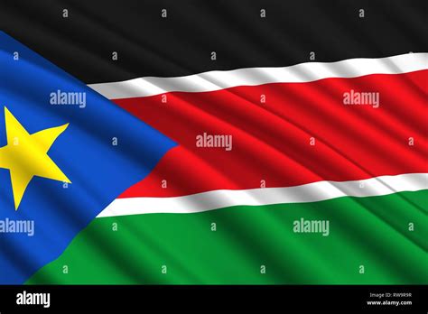 Waving Flag Of South Sudan Vector Illustration Stock Vector Image