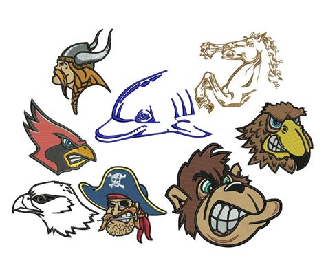 Mascots Embroidery Design Value Pack Etsy