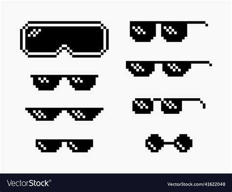 Sunglasses In Pixel Art Style Royalty Free Vector Image