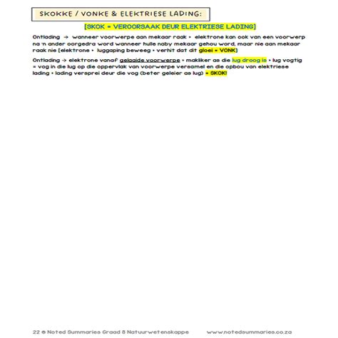 Graad 8 Natuurwetenskappe NW Kwartaal 3 Opsommings Classroom101