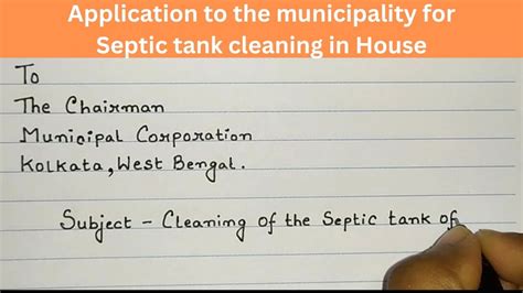 Application To The Municipality For Septic Tank Cleaning In House Youtube