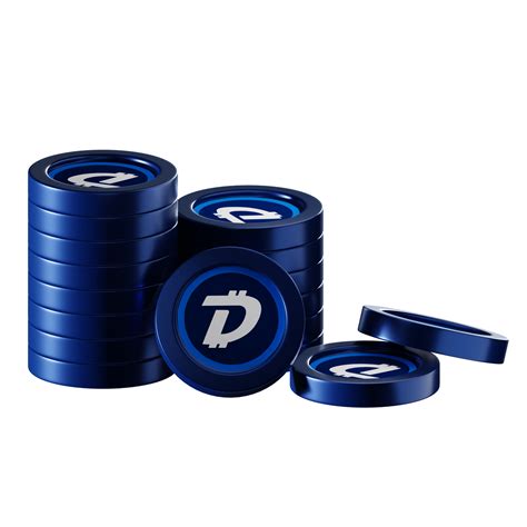 Free DigiByte DGB Coin Stacks Cryptocurrency 3D Render Illustration