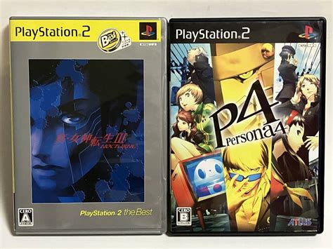 【傷や汚れあり】ps2 2点セット 真・女神転生Ⅲ 3 Nocturne ペルソナ4 P4 プレイステーション2ソフト プレステ2の落札情報