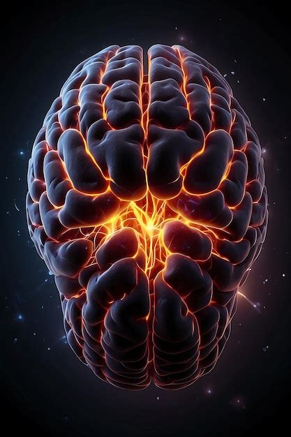 Premium Photo Human Brain With Glowing Effect On A Dark Background