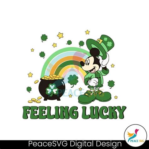 Mickey Feeling Lucky St Patricks Day Svg Peacesvg In 2024 Mickey