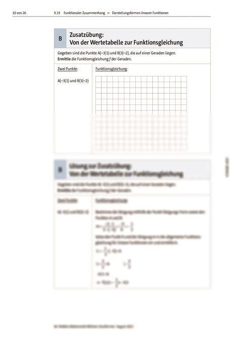 Darstellungsformen Linearer Funktionen Raabits Online