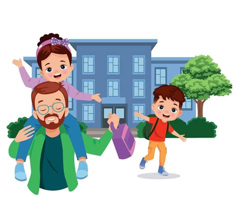 Happy Cute Students Leaving School 28886050 Vector Art At Vecteezy